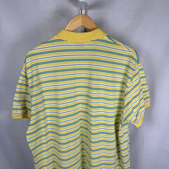 Polo Ralph Lauren Short Sleeve 100% Cotton Polo Shirt Yellow Stripe Men'… - Picture 5 of 6